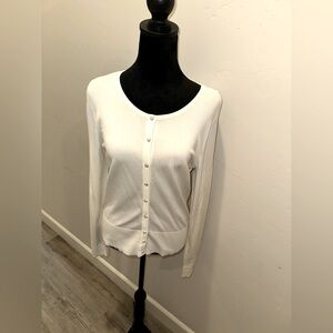 White House Black Market white Button-Up Cardigan